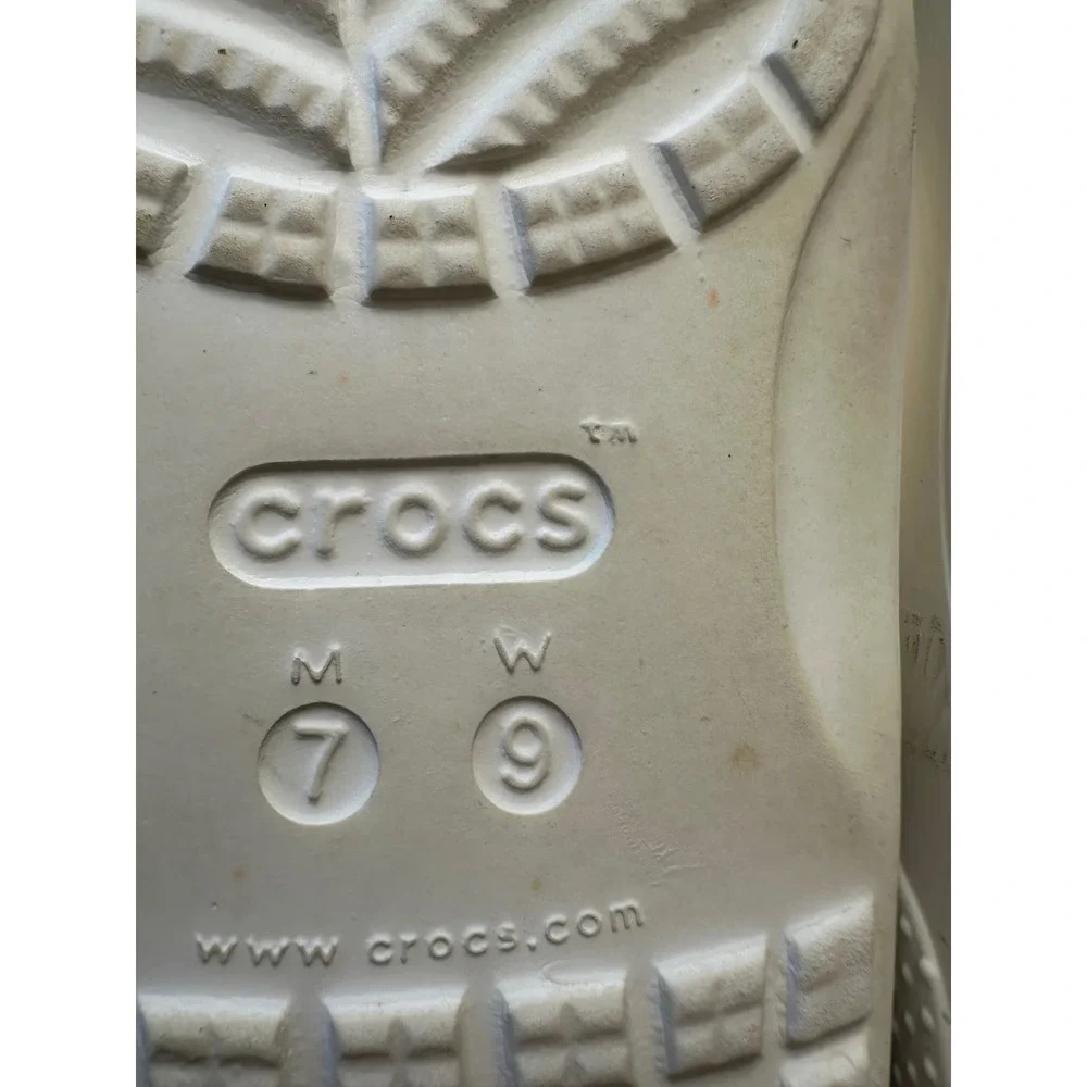 Crocs Classic Sandal White Multi Solarized Spray Two Strap Slide Men 7 Women 9 - Picture 5 of 10
